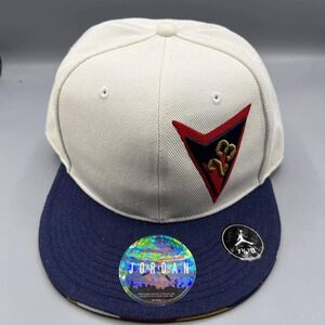 Air Jordan 23 Hat Men 7 3/8 White Blue Embroidered Jumpman Fitted Cap‎